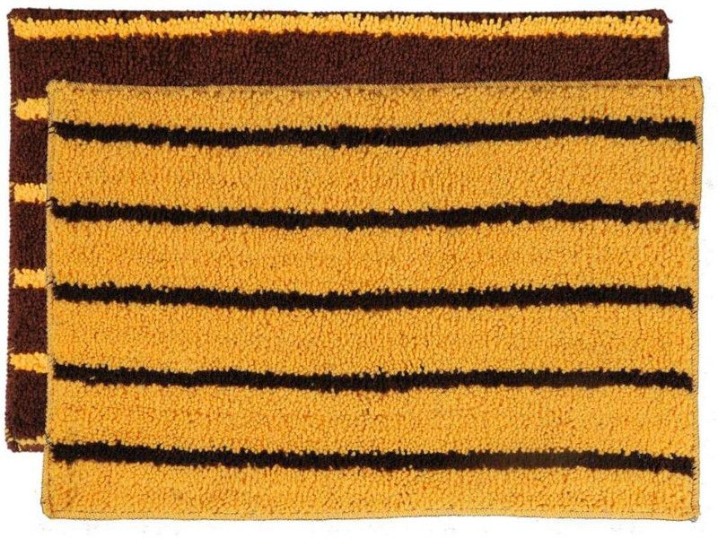 RM Handloom Polyester Door Mat  (Multicolor 4, Medium, Pack of 2)