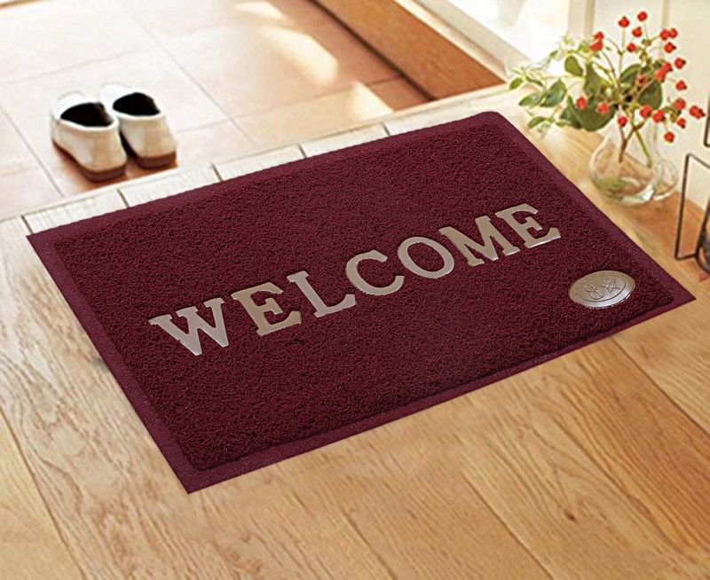 KUBER INDUSTRIES PVC (Polyvinyl Chloride) Door Mat  (Maroon, Large)