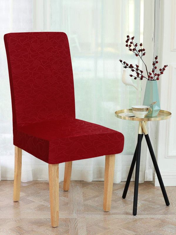 Flipkart SmartBuy Polyester Geometric Chair Cover  (Maroon Pack of 1)