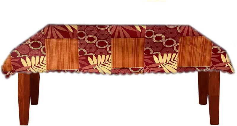 JM Homefurnishings Floral 6 Seater Table Cover  (Brown, Black, PVC)