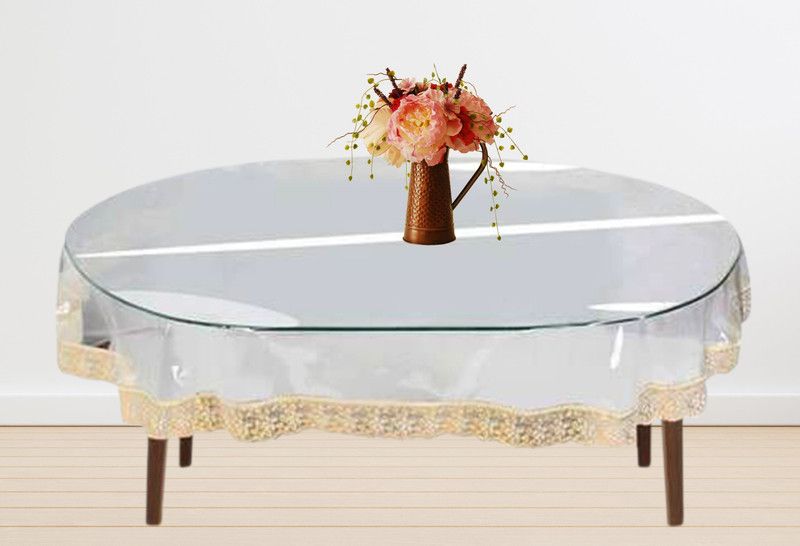 Bluegrass Solid 4 Seater Table Cover  (Transparent, PVC)