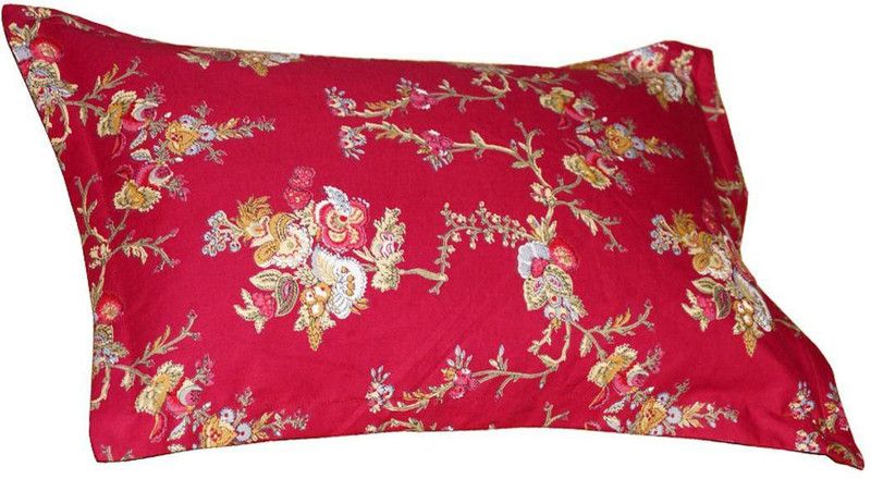 Oscar Home Buckwheat Hull Pillow Polyester Fibre Floral Orthopaedic Pillow Pack of 1  (Red)