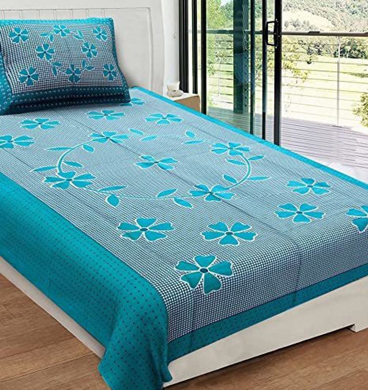 144 TC Polycotton Single Solid Bedsheet  (Pack of 1, multicolor)