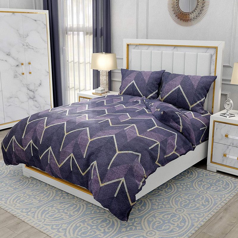 EMIC 180 TC Cotton Double Self Design Flat Bedsheet  (Pack of 1, Multicolor)