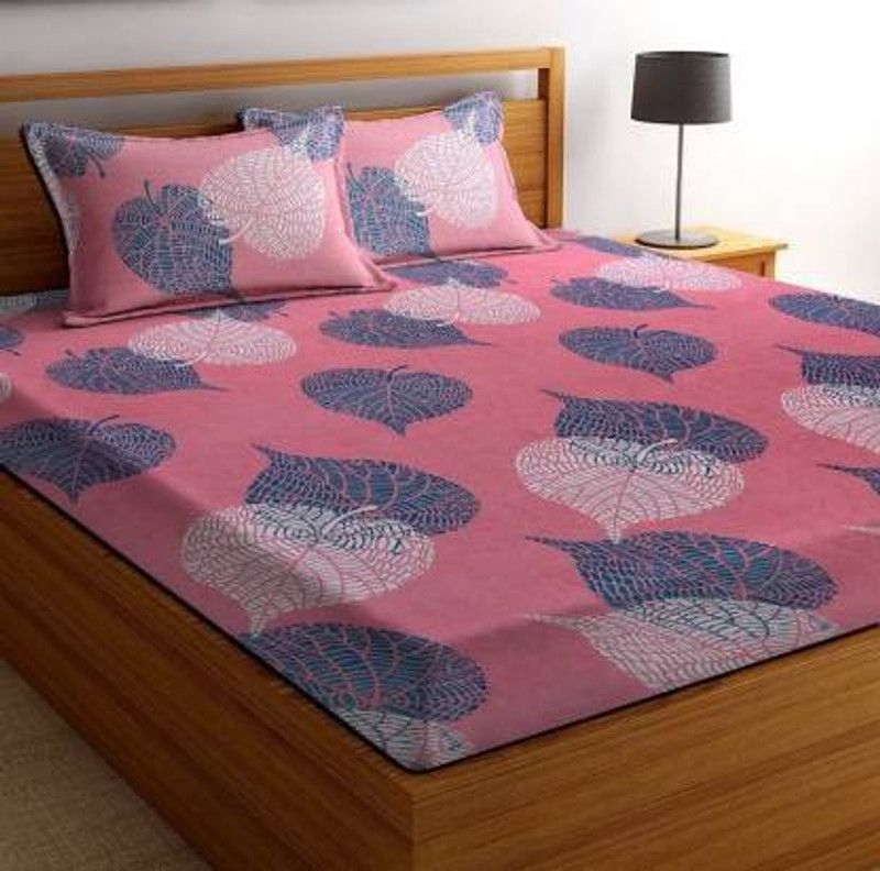 150 TC Microfiber Double Floral Bedsheet  (Pack of 1, BROWN)