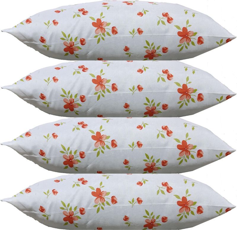 Changers Polyester Fibre Floral Sleeping Pillow Pack of 4  (Multicolor)