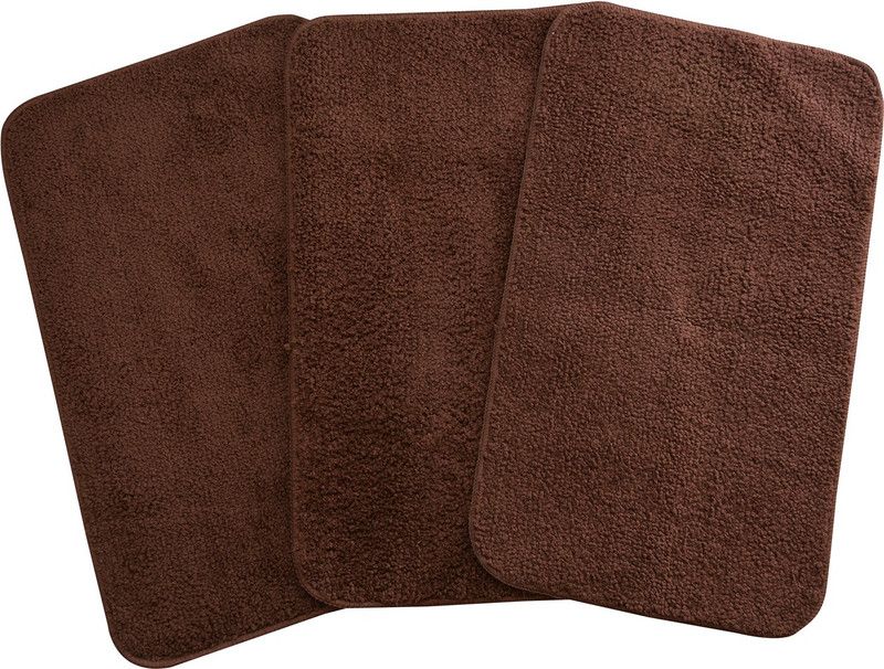 FINCH Microfiber Door Mat  (Brown, Medium, Pack of 3)