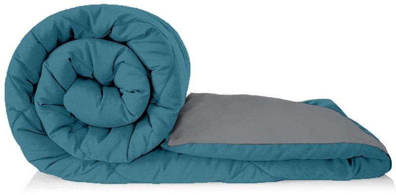 TUNDWAL'S Solid Double Comforter for Mild Winter  (Microfiber, DEEP TEAL, Grey)
