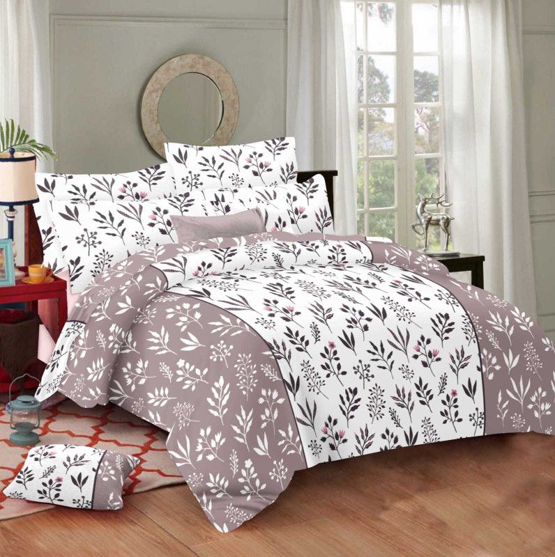 TORO BLU 220 TC Cotton King Floral Flat Bedsheet  (Pack of 1, Multicolor)