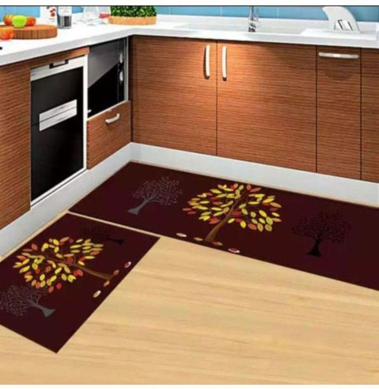 middha enterprises PVC (Polyvinyl Chloride) Floor Mat  (Brown, Large, Pack of 2)