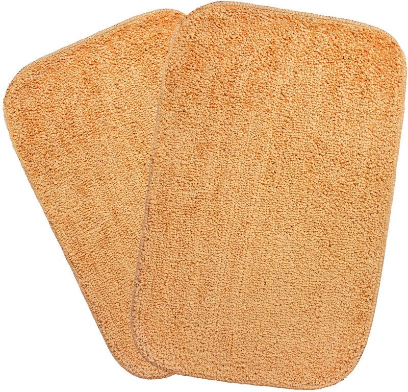 HOMEMONDE Polyester Floor Mat  (Gold, Small, Pack of 2)