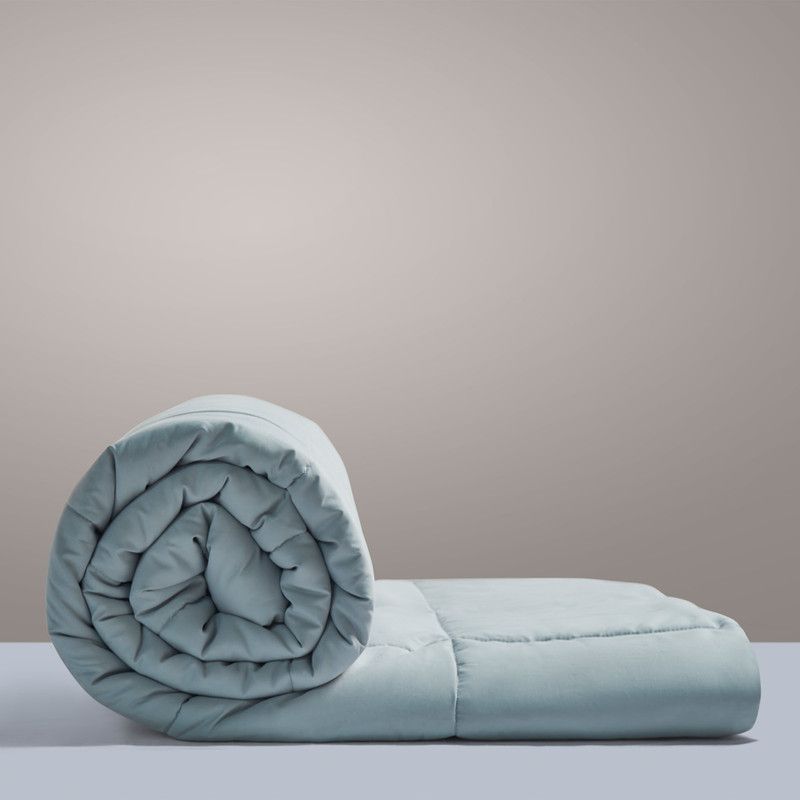 SleepyCat Solid Double Comforter for AC Room  (Microfiber, Rhino Grey, Coconut White)