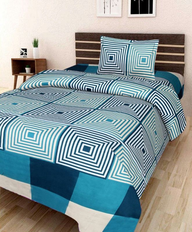 Shivam Fab 180 TC Polycotton Single Geometric Flat Bedsheet  (Pack of 1, Multicolor)