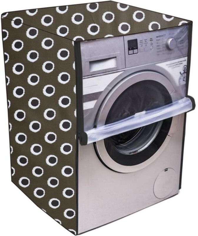 KingMatters Front Loading Washing Machine Cover  (Width: 69 cm, Black, White)