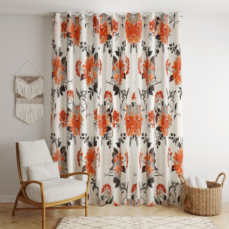 152.4 cm (5ft) Window Curtain  (Orange)