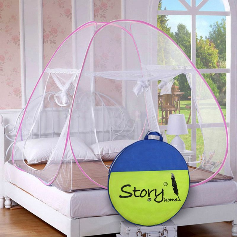 Story@home Polyester Adults Washable Mos Pink Mosquito Net  (Pink, Tent)