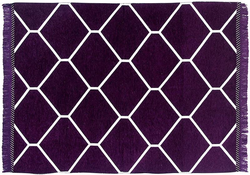 Linen Basics Purple Chenille Runner  (155 cm, X 210 cm, Rectangle)