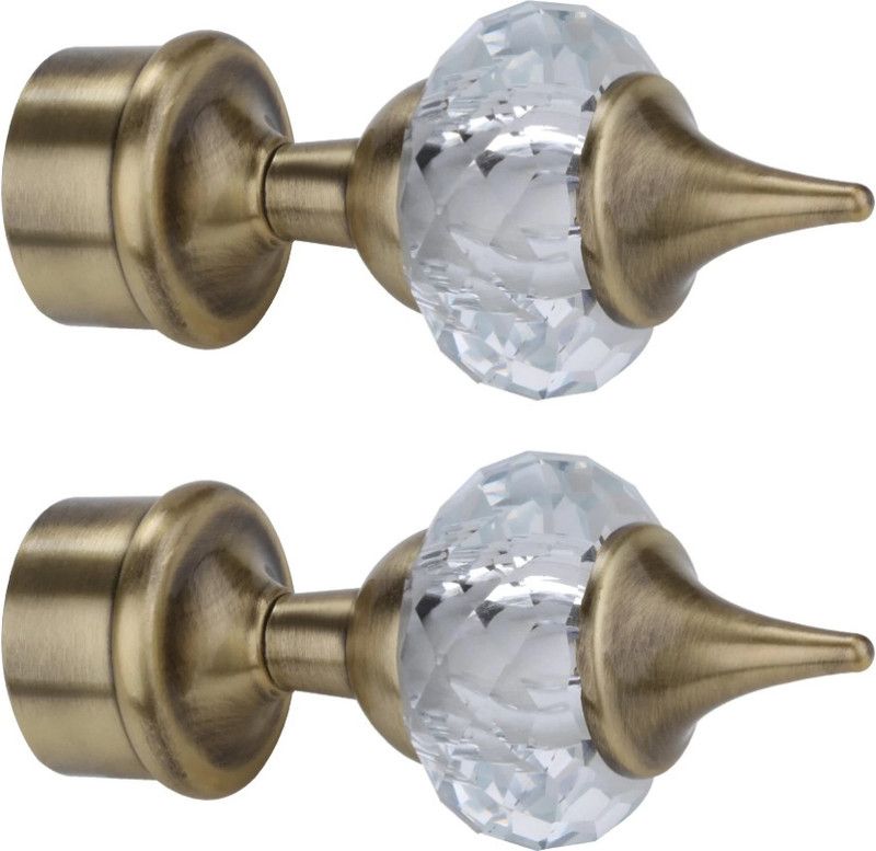 Gold Curtain Knobs, Rod Rail Bracket