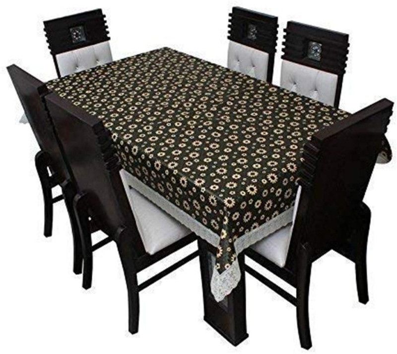TANLOOMS Floral 6 Seater Table Cover  (Brown, Plastic)