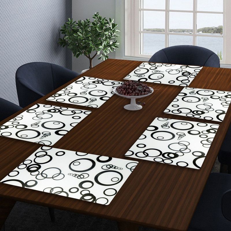 LooMantha Rectangular Pack of 6 Table Placemat  (Multicolor, PVC)