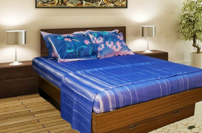 Vissage 300 TC Cotton King Printed Flat Bedsheet  (Pack of 1, Multicolor)