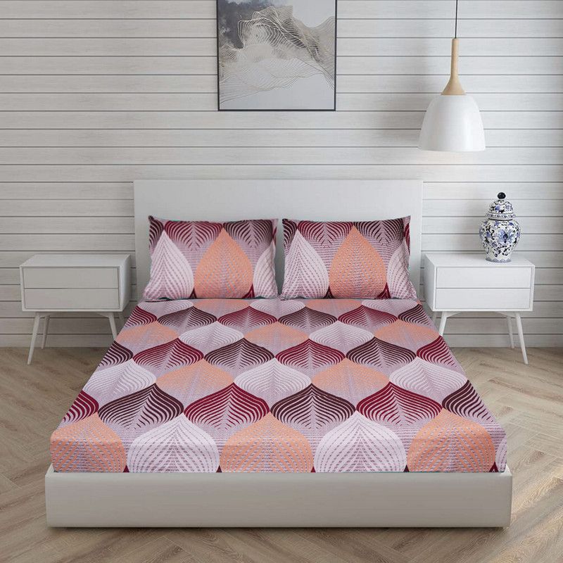 titlis 280 TC Polycotton Double Printed Flat Bedsheet  (Pack of 1, Multicolor)