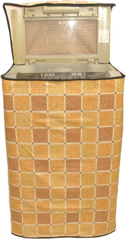 KingMatters Top Loading Washing Machine Cover  (Width: 57 cm, Brown, Yellow)
