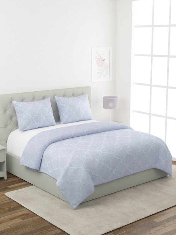 ROMEE Reversible Polycotton Queen Bed Cover  (Blue)