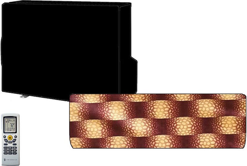 KVAR Air Conditioner Cover  (Width: 37 cm, Brown, Yellow)