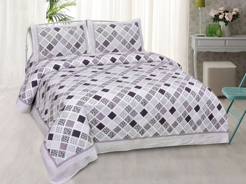 Ujjwal Creation 210 TC Cotton Double Geometric Flat Bedsheet  (Pack of 1, Brown)