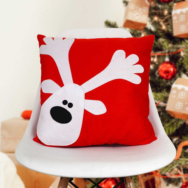 Crazy Corner Microfibre Solid Cushion Pack of 1  (Red)