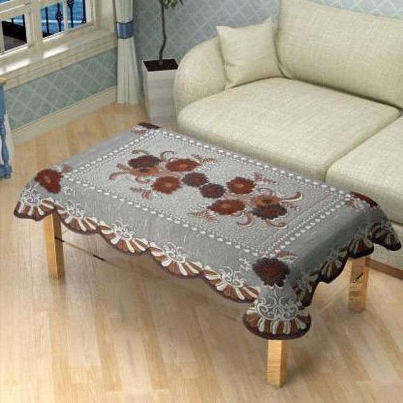 Shri Ganesh Handloom Floral 4 Seater Table Cover  (Brown, Polyester)