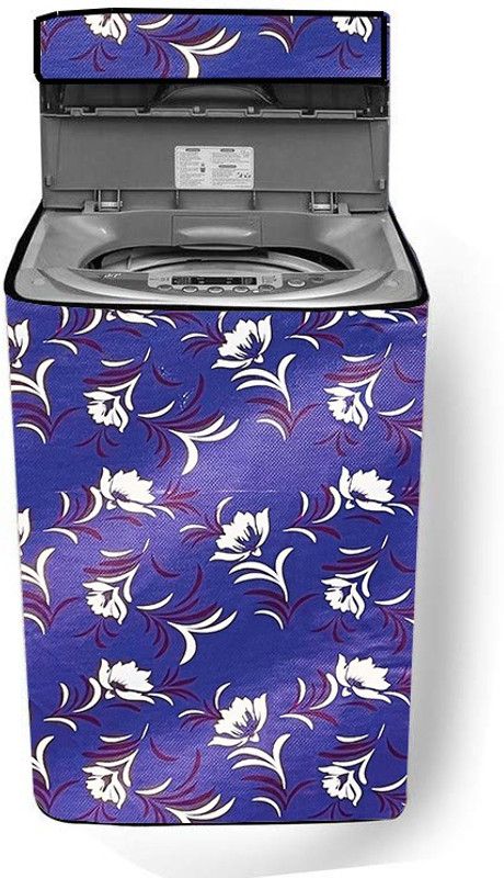 JM Homefurnishings Top Loading Washing Machine Cover  (Width: 62 cm, Purple, White)