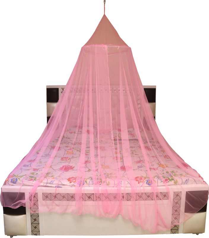 Creative Textiles Polyester Adults Washable comfortable. Mosquito Net  (Pink, Ceiling Hung)