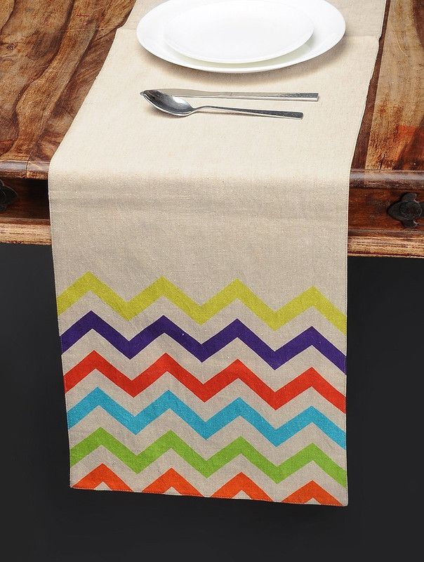 INIHOM Multicolor 65 cm Table Runner  (Cotton)