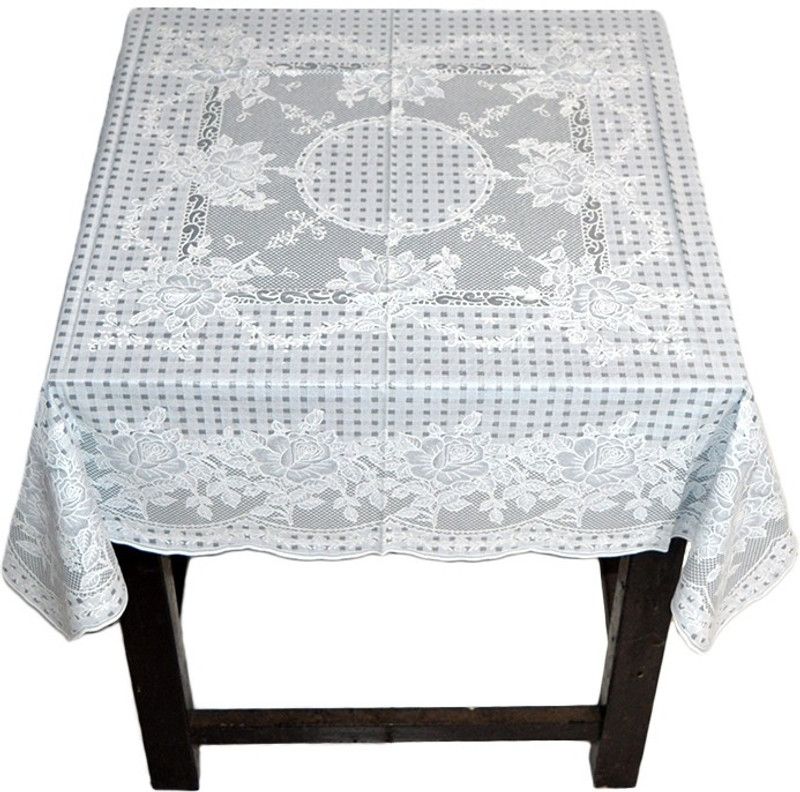 Katwa Clasic Floral 2 Seater Table Cover  (Grey, PVC (Polyvinyl Chloride), Pack of 2)