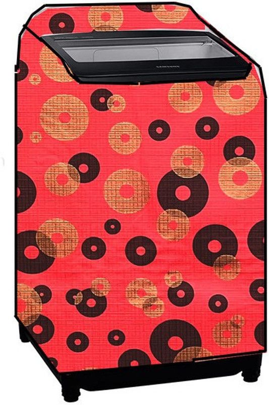 Delideal Top Loading Washing Machine Cover  (Width: 65 cm, Yellow, Red)