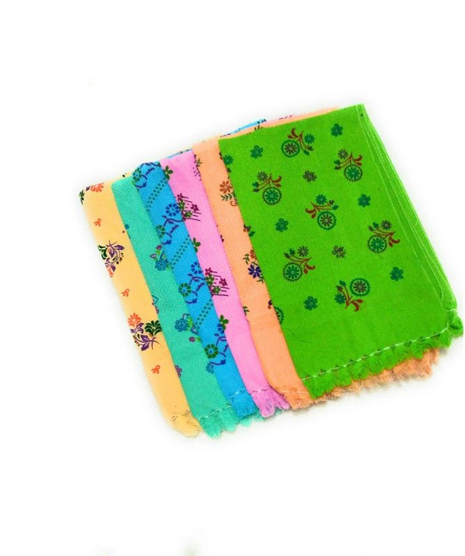 Cotton colors Color Printed 28 Multicolor Cloth Napkins  (6 Sheets)