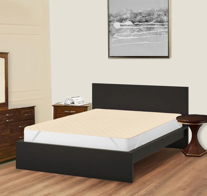 Beta Divine Elastic Strap Queen Size Waterproof Mattress Cover  (Beige)