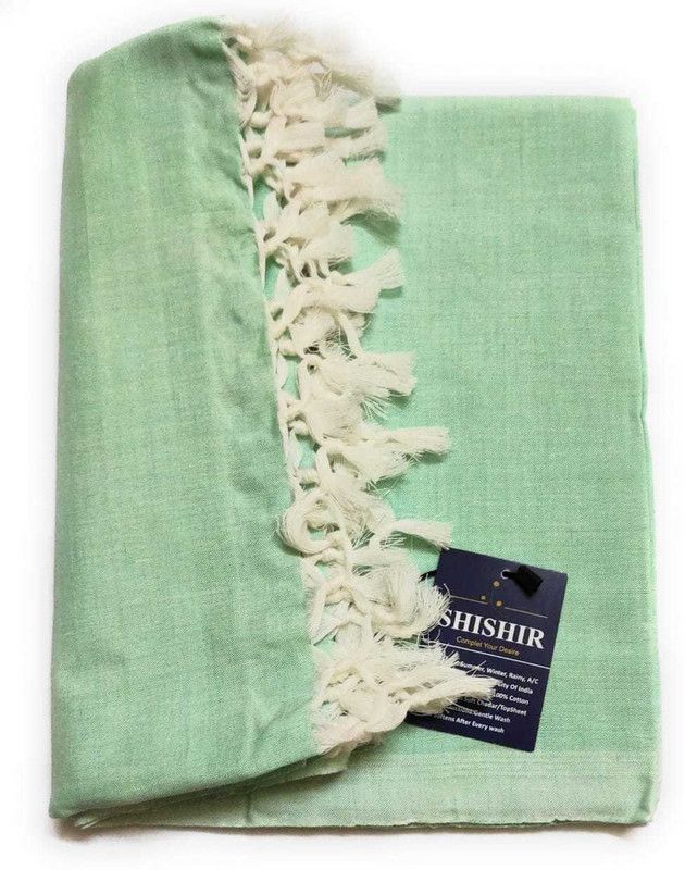 Shishir Solid Single AC Blanket for AC Room  (Cotton, Green Aqua)
