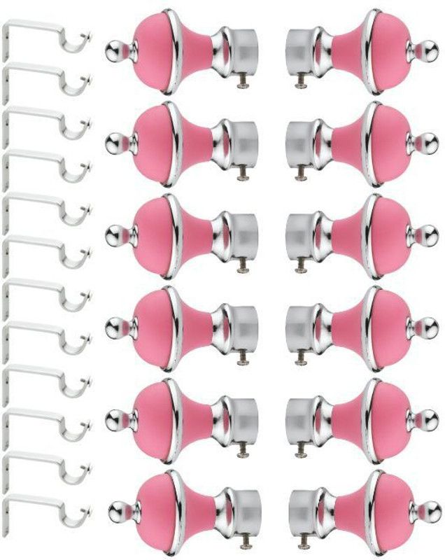 Karrington Pink Rod Rail Bracket, Curtain Knobs Metal  (Pack of 24)