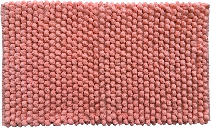 AJS Living Cotton Bathroom Mat  (Peach, Large)