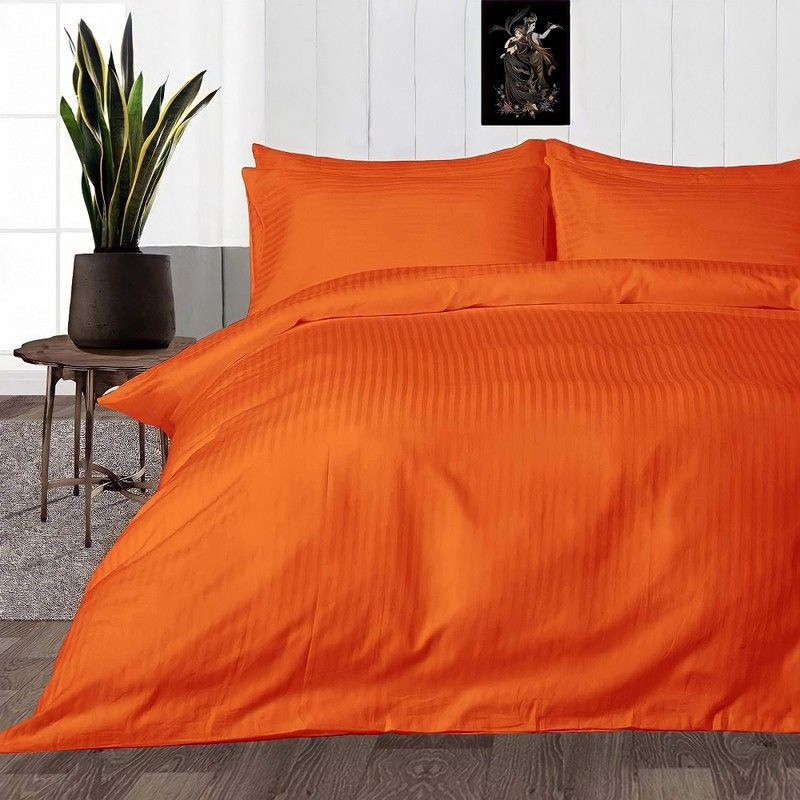 AANYALINEN Single Cotton Duvet Cover  (Orange)