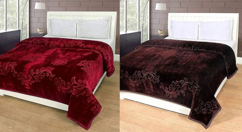 Changers Solid Single Mink Blanket for Heavy Winter  (Silk, Multicolor)