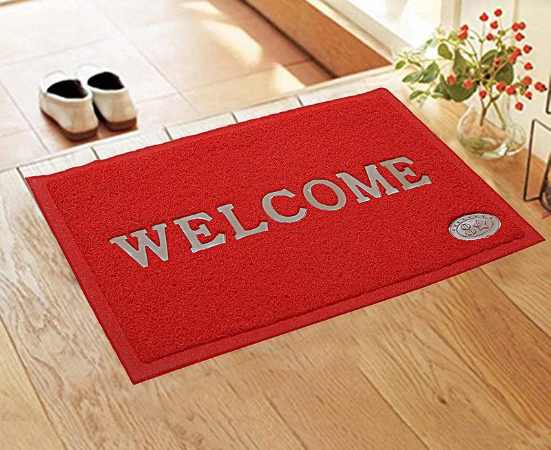 22G Creations Rubber Bathroom Mat  (Red, Medium)