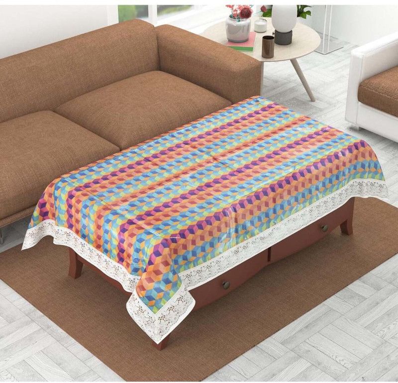 Creativehomes Geometric 4 Seater Table Cover  (Multicolor, PVC)