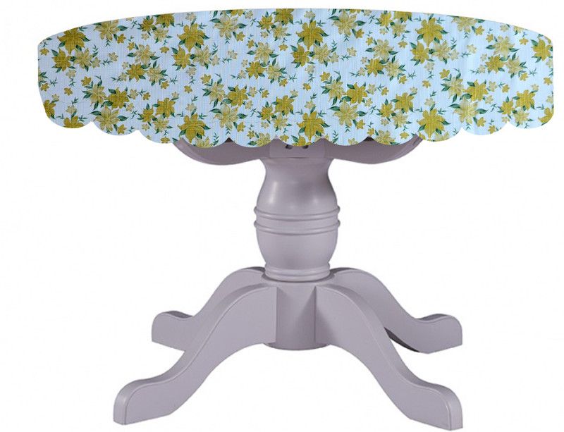 AAVYA UNIQUE FASHION Printed 4 Seater Table Cover  (White,Gold, PVC)