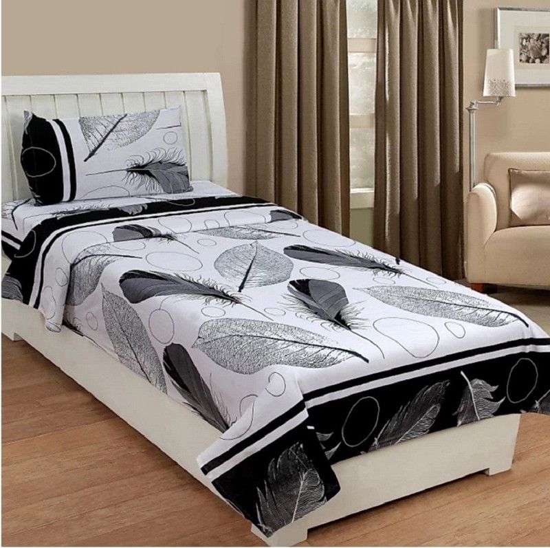 Twinkle Star's 180 TC Microfiber Single Printed Flat Bedsheet  (Pack of 1, 108)