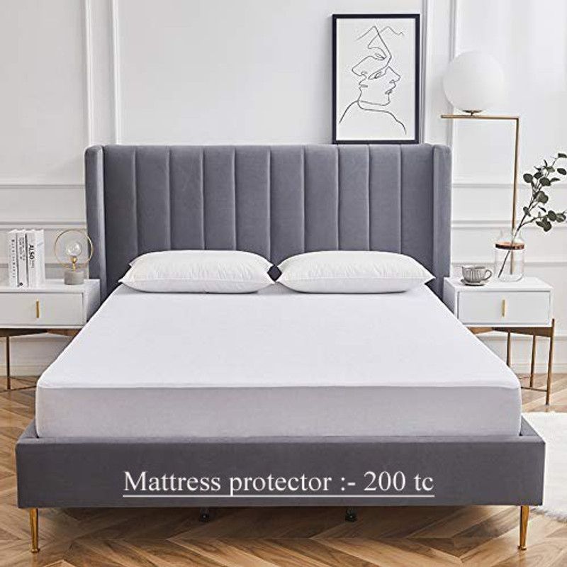Riyans group Fitted Queen Size Waterproof Mattress Cover  (White)
