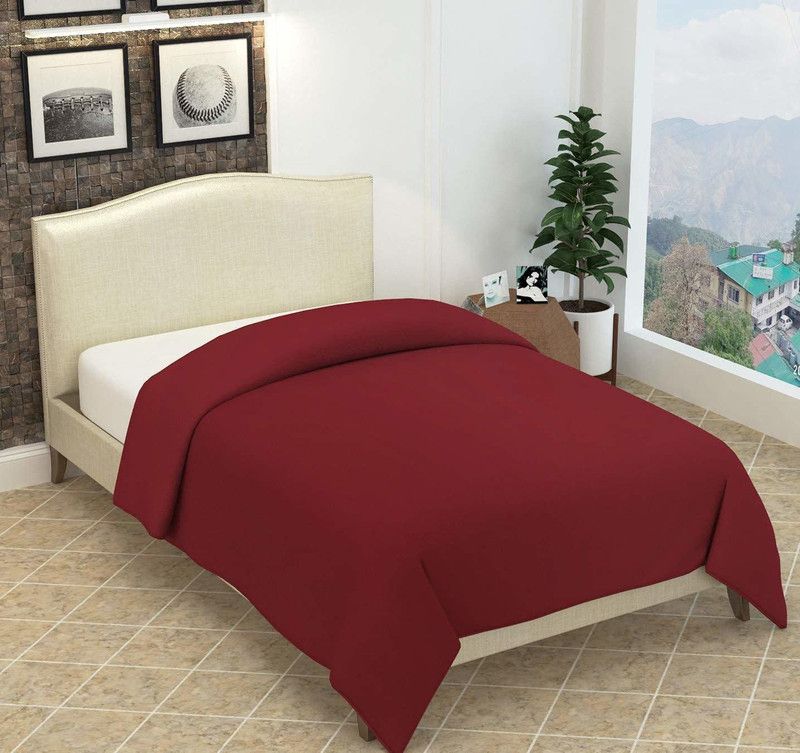 n g products Solid Single Fleece Blanket for Mild Winter  (Polyester, Red)